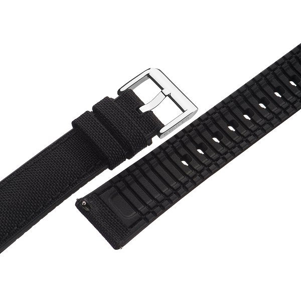 Hybrid-Uhrenband Max Endurance Sport 22mm schwarz CORDURA/Silikon mit EASY-CLICK von STAILER (Schließenanstoß 20 mm)