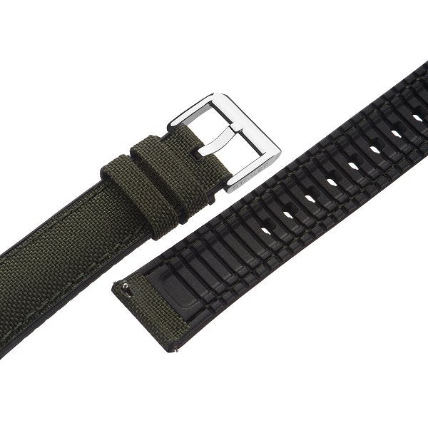 Hybrid-Uhrenband Max Endurance Sport 20mm dunkelgrün CORDURA/Silikon mit EASY-CLICK v. STAILER (Schließenanstoß 18 mm)