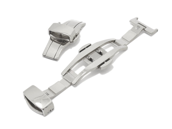 PREISTIPP: Butterfly-Faltschließe (AcBFS-00008) 14mm Edelstahl poliert mit seitlichen Drückern