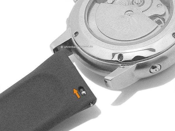 Uhrenarmband 20mm weiß Silikon glatt matt mit Schnellwechsel-Stegen (Schließenanstoß 20 mm)