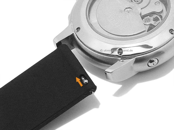 Uhrenarmband 22mm orange Silikon matt glatt mit Schnellwechsel-Stegen (Schließenanstoß 22 mm)