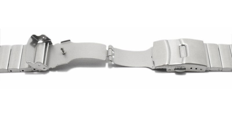 Uhrenarmband 22mm silberfarben Edelstahl massiv mit Faltschließe optional auch mit EASY-CLICK