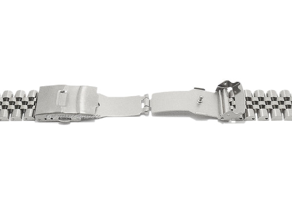 Uhrenarmband 22mm Edelstahl massiv teilweise poliert Sicherheits-Faltschließe