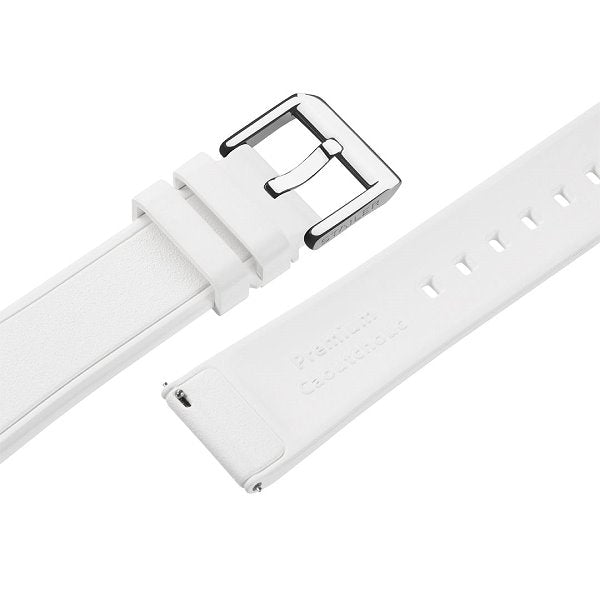 Uhrenarmband Rubber FKM 22mm weiß Kautschuk mit EASY-CLICK von STAILER (Schließenanstoß 20 mm)