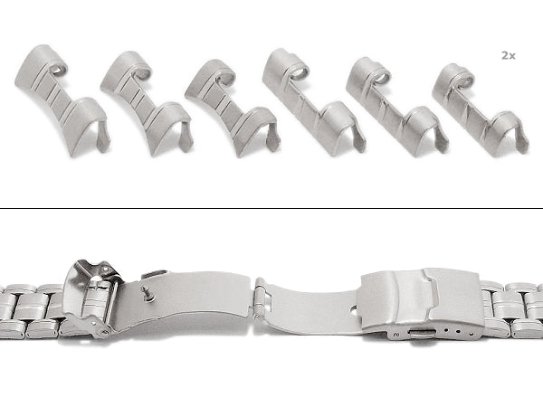 Uhrenarmband 18-20-22mm Edelstahl teilweise poliert mit Wechselanstoß