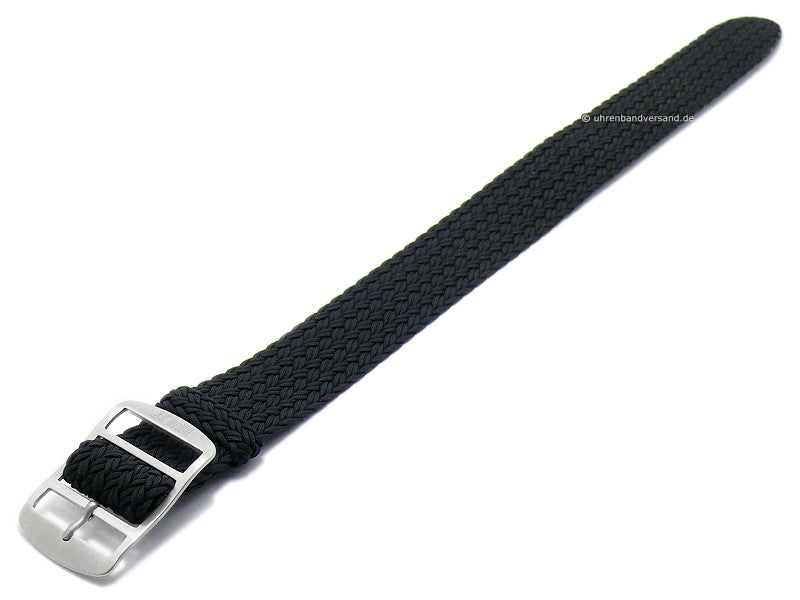 Uhrenarmband Atlantic 22mm schwarz Perlon/Textil sportives Design Durchzugsband von EULIT