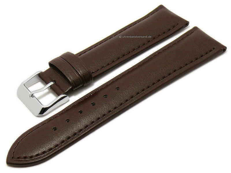 Uhrenarmband Bozen 18mm dunkelbraun VEGAN aus Apfel-Fasern mit Naht von BARINGTON (Schließenbreite 16 mm)