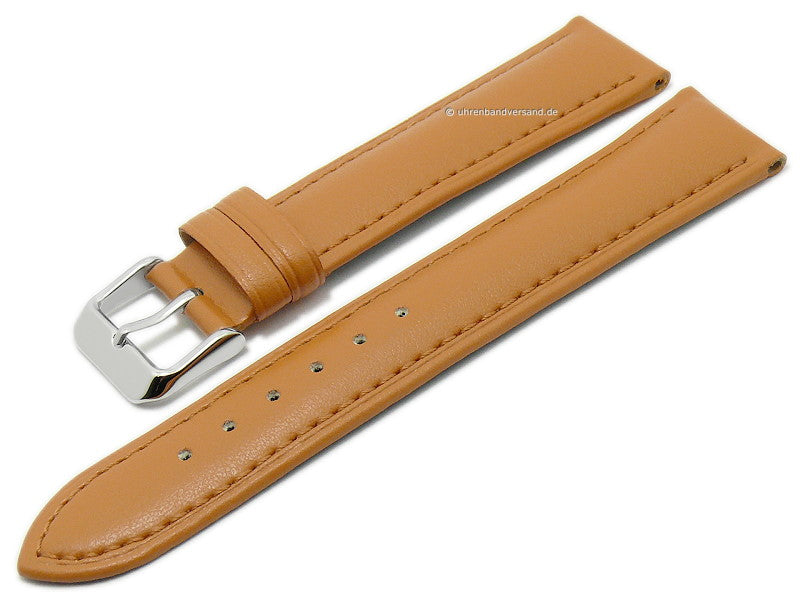 Uhrenarmband Bozen 18mm hellbraun VEGAN aus Apfel-Fasern mit Naht von BARINGTON (Schließenbreite 16 mm)
