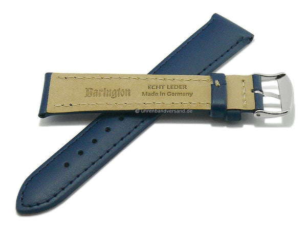 Uhrenarmband Kalb Resisto 16mm blau Leder glatt abgenäht MADE IN GERMANY von BARINGTON (Schließenanstoß 14 mm)