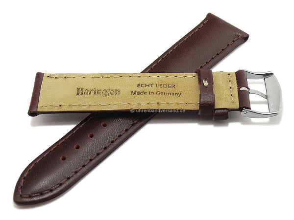 Uhrenarmband Kalb Resisto 19mm bordeaux Leder glatt abgenäht MADE IN GERMANY von BARINGTON (Schließenanstoß 16 mm)