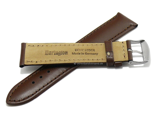 Uhrenarmband Kalb Resisto 19mm mittelbraun Leder glatt abgenäht MADE IN GERMANY von BARINGTON (Schließenanstoß 16 mm)