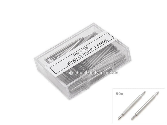 100tlg Federsteg-Sortiment Brela 24mm Metall silberfarben Durchmesser 1.5 mm von MEYHOFER