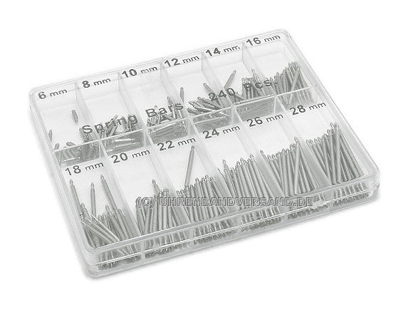 240tlg Federsteg-Sortiment 06-28mm Edelstahl Durchmesser 1,6mm Stegbreiten gerade