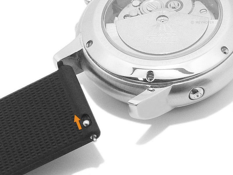 Meyhofer EASY-CLICK Uhrenarmband XL Lathorp 18mm schwarz Silikon glatt ohne Naht (Schließenanstoß 18 mm)