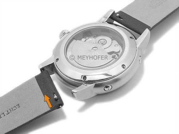 Meyhofer EASY-CLICK Uhrenarmband Adelaide 20mm orange Leder perforiert matt (Schließenanstoß 18 mm)