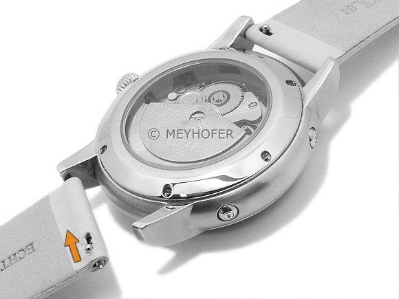 Meyhofer EASY-CLICK Uhrenarmband XS Tampa 18mm hellblau Leder glatt ohne Naht (Schließenanstoß 16 mm)