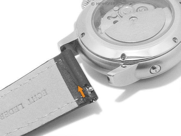 Meyhofer EASY-CLICK Uhrenarmband Brest 22mm hellbraun Leder genarbt mit Lederunterlage (Schließenanstoß 20 mm)