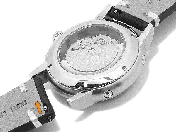 Meyhofer EASY-CLICK Uhrenarmband XS Ashland 24mm mittelblau Leder Vintage-Look rote Naht (Schließenanstoß 22 mm)