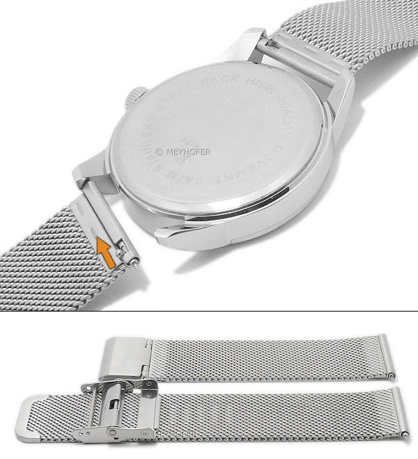 Meyhofer EASY-CLICK Uhrenarmband Dortmund 22mm Milanaise feines Geflecht matt