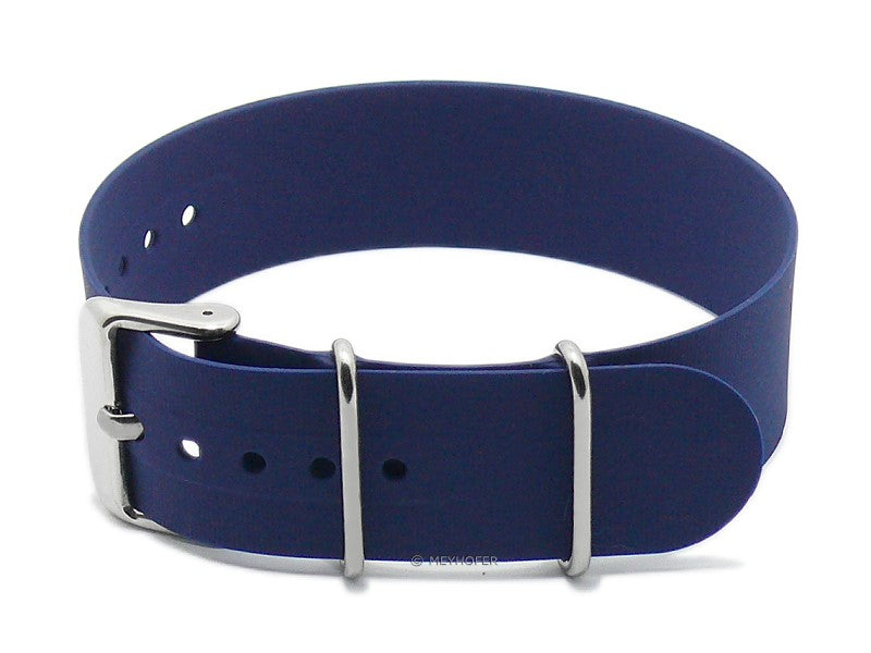 Uhrenarmband Durango 22mm dunkelblau Silikon Durchzugsband im NATO-Style von MEYHOFER