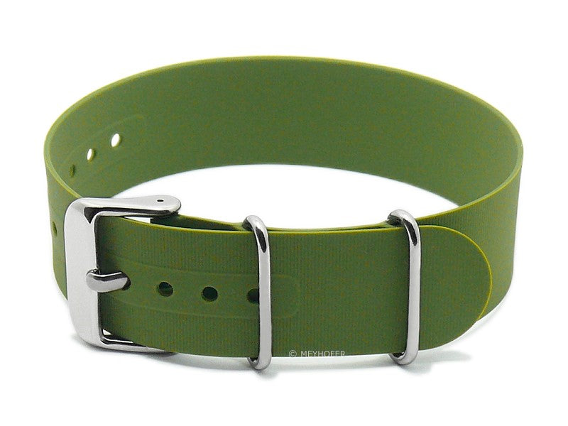 Uhrenarmband Durango 22mm militarygrün Silikon Durchzugsband im NATO-Style von MEYHOFER