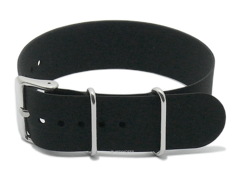Uhrenarmband Durango 18mm schwarz Silikon Durchzugsband im NATO-Style von MEYHOFER