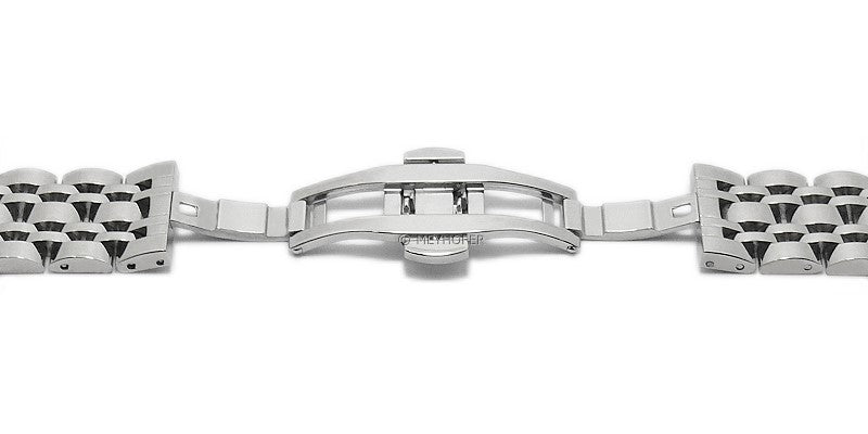 Uhrenarmband Shanghai 20mm Edelstahl massiv poliert Butterfly-Schließe von MEYHOFER