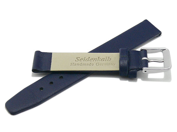 Uhrenarmband Steinfurt 11mm dunkelblau echt Leder fein genarbt HANDMADE IN GERMANY von MEYHOFER (Schließenbreite 10 mm)