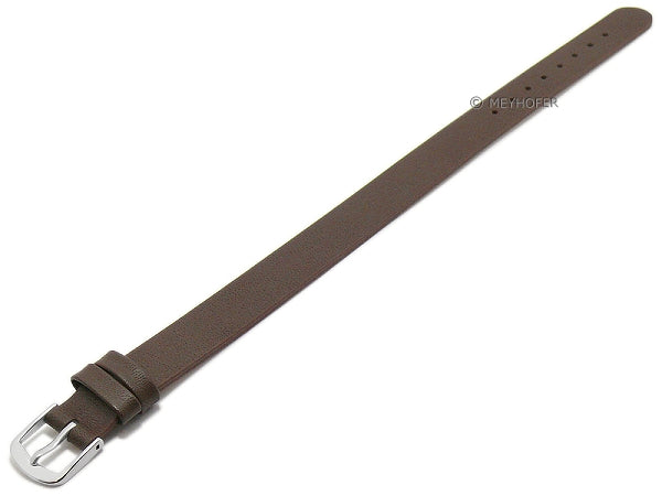 Uhrenarmband Kufstein 14mm dunkelbraun echt Leder glatt Durchzugsband von MEYHOFER