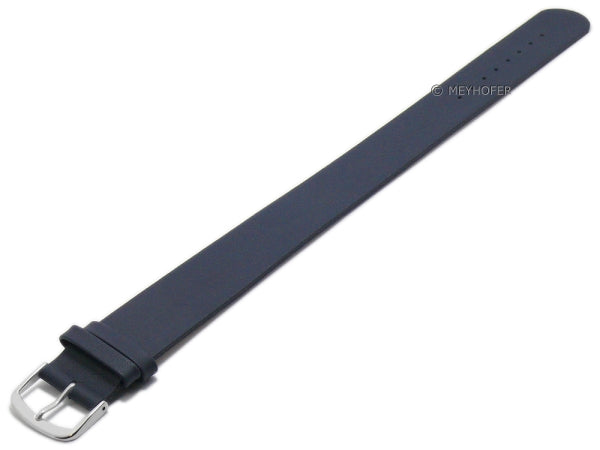 Uhrenarmband Kufstein 16mm dunkelblau echt Leder glatt Durchzugsband von MEYHOFER