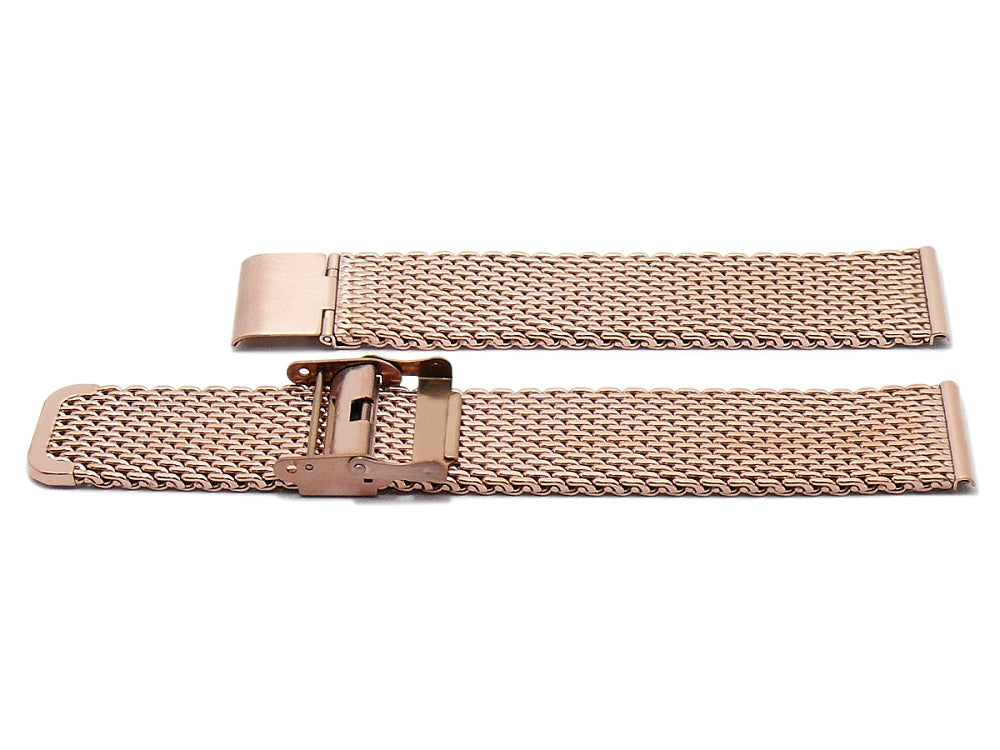Milanaise-Uhrenarmband Galesburg superlang XXL roségold Schiebeverschluss