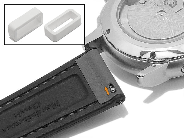 Hybrid-Uhrband Max Endurance Classic 20mm hellgrau Anilin-Leder/Silikon Easy-Click von STAILER (Schließenanst. 18 mm)