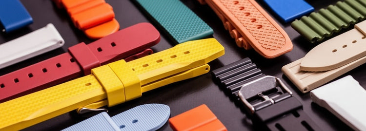Uhrenbänder aus synthetischen Materialien....