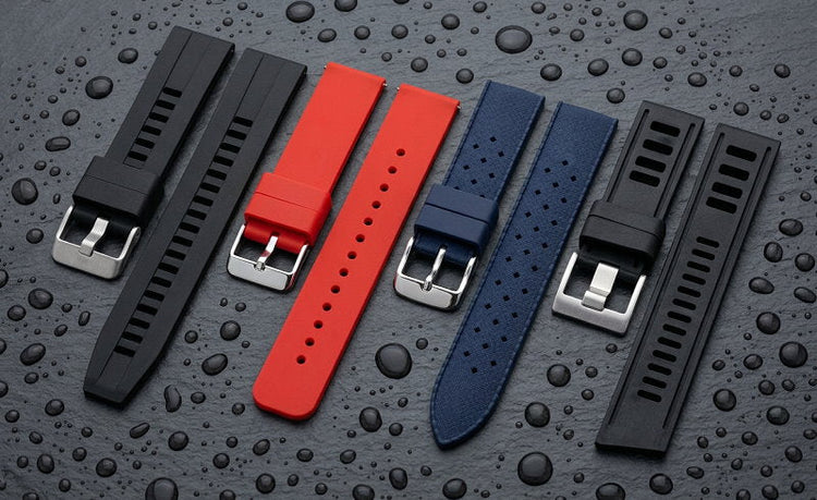 Uhrenarmbänder aus Silikon, Rubber, Kautschuk & mehr...