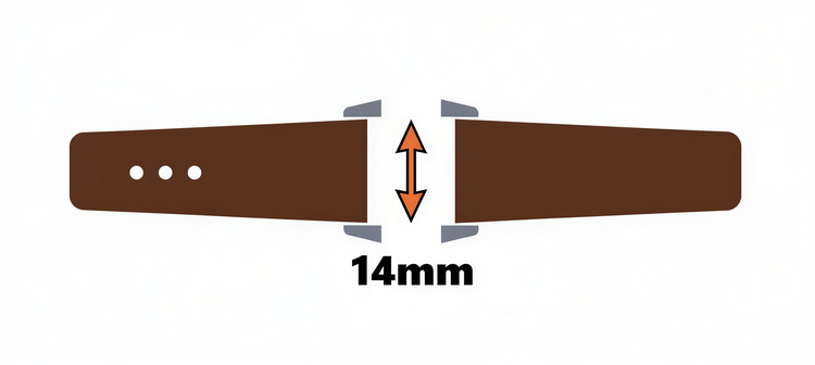 Alle Uhrenbaender in der Stegbreite 14mm