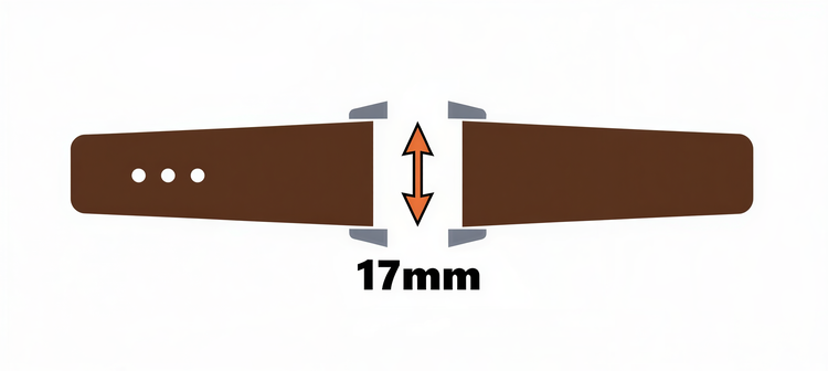 Alle Uhrenbaender in der ungeraden Stegbreite 17mm