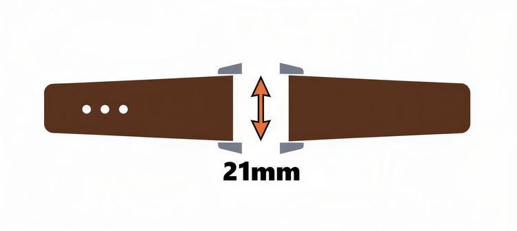 Alle Uhrenbaender in der ungeraden Stegbreite 21mm