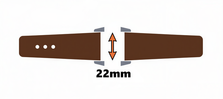 Alle Uhrenbaender in der Stegbreite 22mm