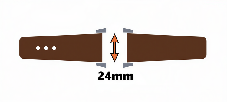 Alle Uhrenbaender in der Stegbreite 24mm