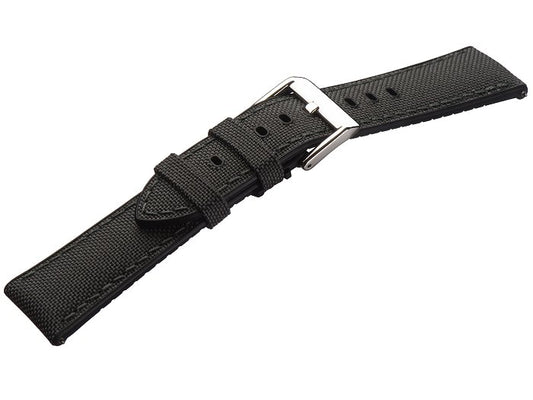 Hybrid-Uhrenband Max Endurance Sport 22mm schwarz CORDURA/Silikon mit EASY-CLICK von STAILER (Schließenanstoß 20 mm)