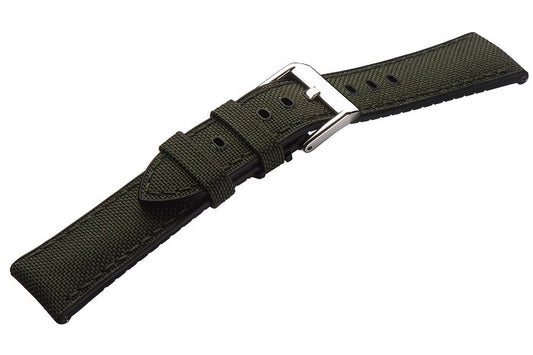 Hybrid-Uhrenband Max Endurance Sport 22mm dunkelgrün CORDURA/Silikon mit EASY-CLICK v. STAILER (Schließenanstoß 20 mm)