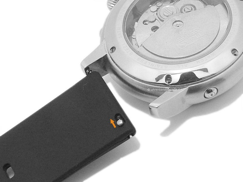 Uhrenarmband 22mm schwarz Silikon glatt matt Schnellwechsel-Stegen (Schließenanstoß 22 mm)