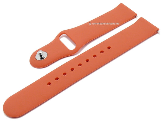 Uhrenarmband 20mm orange Silikon glatt matt mit EASY-CLICK (Schließenbreite 20 mm)