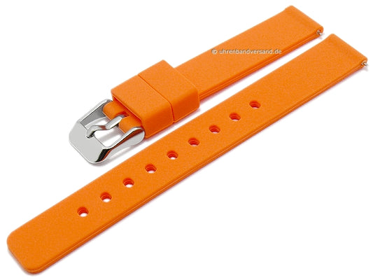 Uhrenarmband 12mm orange Silikon matt glatt mit Schnellwechsel-Stegen (Schließenanstoß 12 mm)