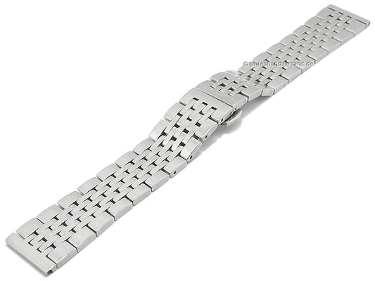 Uhrenarmband 22mm Edelstahl massiv poliert mit Butterfly-Faltschließe