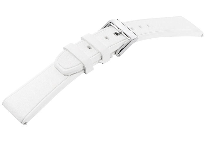 Uhrenarmband Rubber FKM 22mm weiß Kautschuk mit EASY-CLICK von STAILER (Schließenanstoß 20 mm)