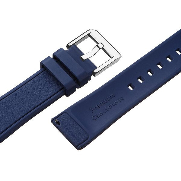 Uhrenarmband Rubber FKM 20mm dunkelblau Kautschuk mit EASY-CLICK von STAILER (Schließenanstoß 18 mm)