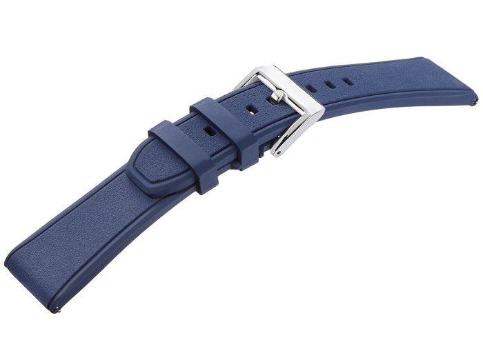 Uhrenarmband Rubber FKM 22mm dunkelblau Kautschuk mit EASY-CLICK von STAILER (Schließenanstoß 20 mm)