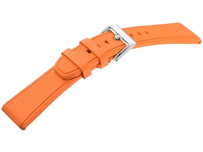 Uhrenarmband Rubber FKM 20mm orange Kautschuk mit EASY-CLICK von STAILER (Schließenanstoß 18 mm)