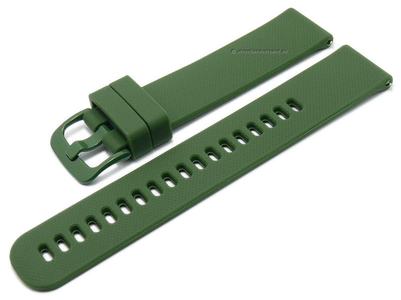 Uhrenarmband 20mm dunkelgrün Silikon mit Schnellwechsel-Federstegen für sportive Uhren & Smartwatches